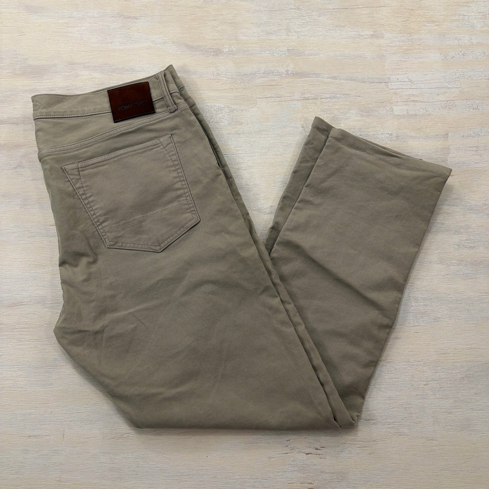 Tom Ford Jeans Straight Leg Button Fly Khaki Tan Made in USA Mens Size 38